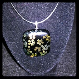 Dychroic glass pendant necklace